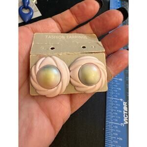 Vintage post earrings circa 1980 Pink